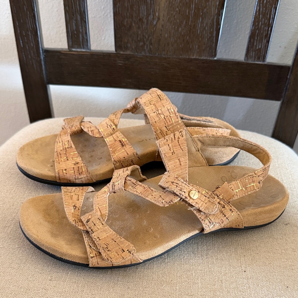 Vionic Cork-Strap Sandals in Tan